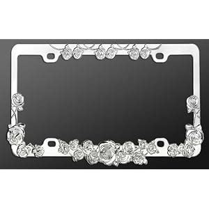 rose license plate frame